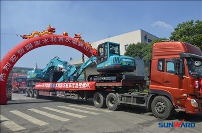 征戰國家水利——山河智能價值近千萬挖掘機批量發往福建