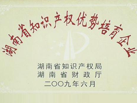 湖南省知識產權優勢培育企業