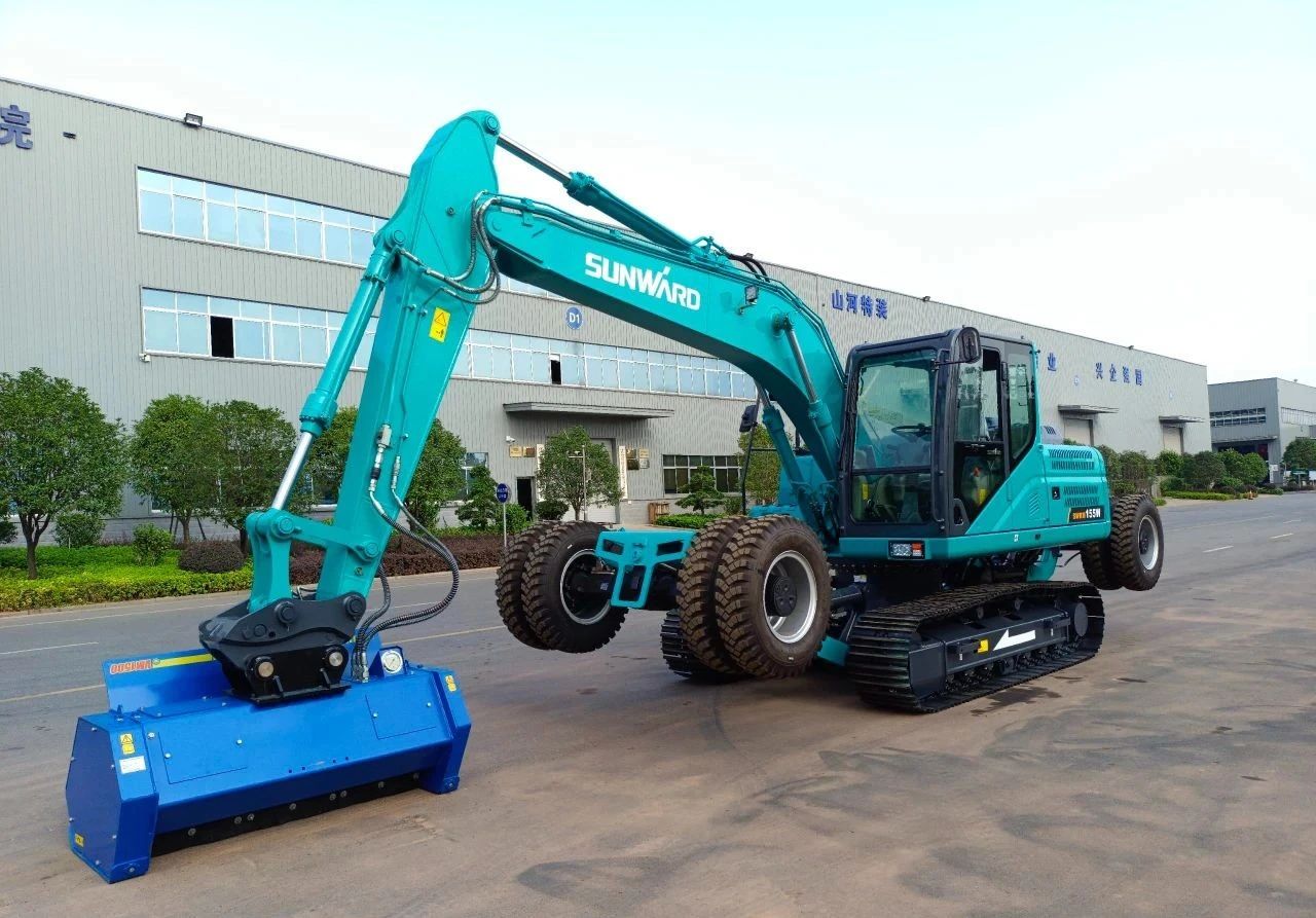 國內首臺！山河智能15噸級輪履兩用開帶機成功下線