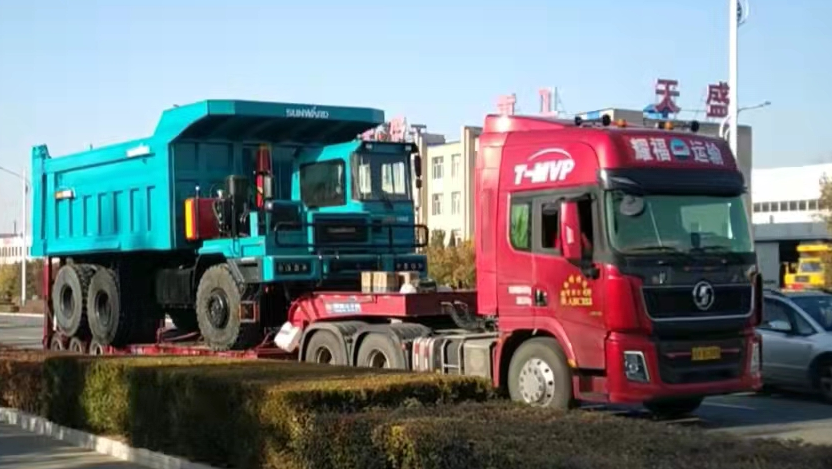 高配置、智能化……山河智能高端定制AT版105噸級寬體礦卡成功下線