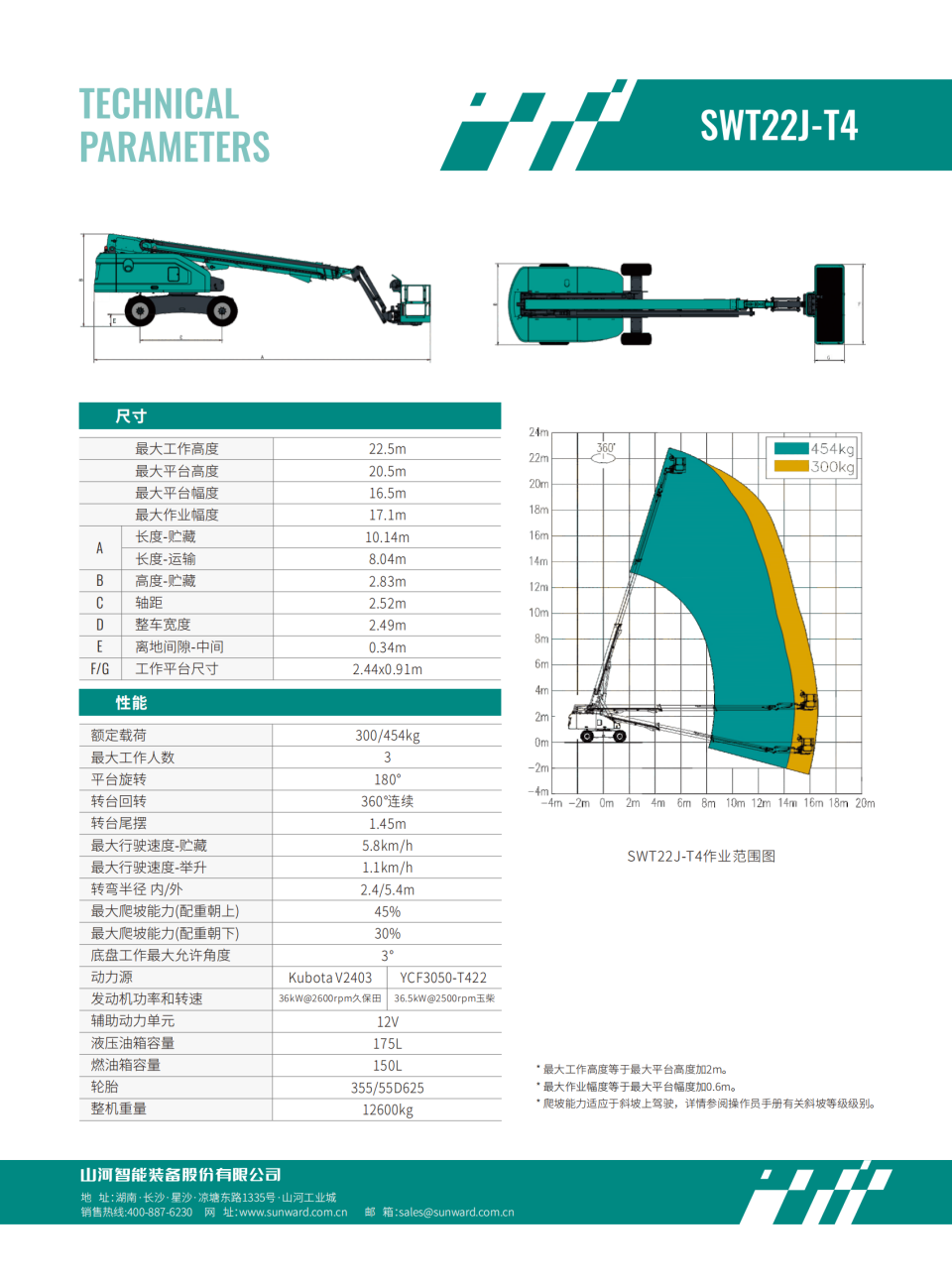 SWT22J-T4 柴動直臂式高空作業平臺