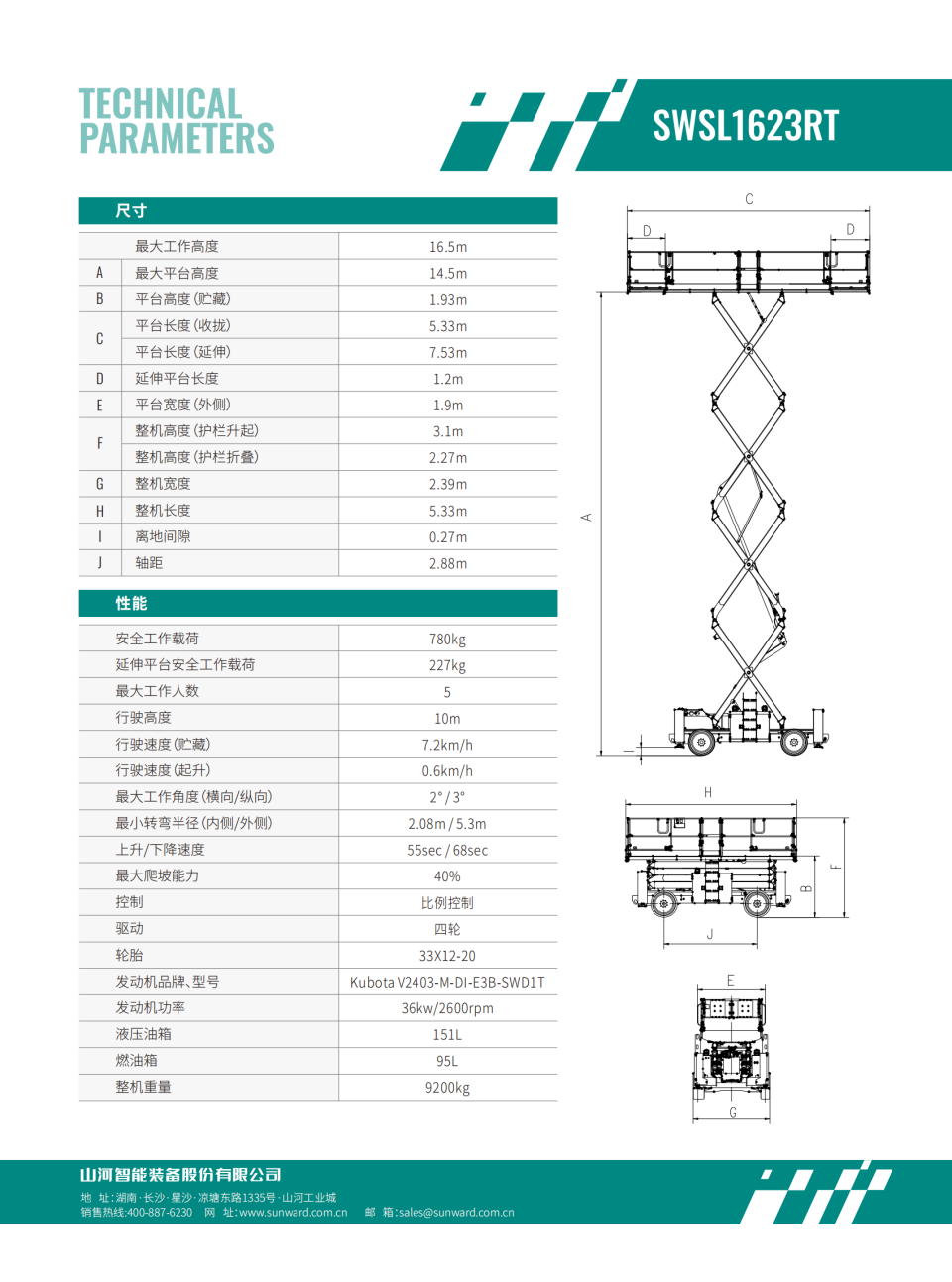SWSL1623RT 越野剪叉式高空作業平臺