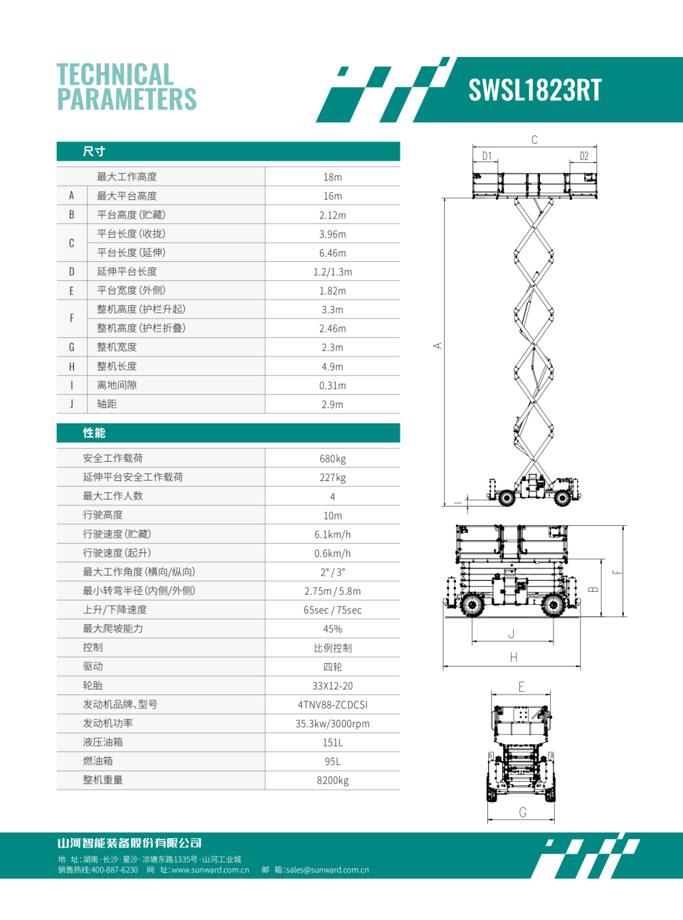 SWSL1823RT 越野剪叉式高空作業平臺